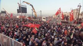 Filistin'e destek için Galata Köprüsü'nde düzenlenen yürüyüş başladı
