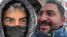 Termometre eksi 19 dereceyi gösterdi! Kaşları ve kirpikleri dondu