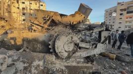 Gazze'de İsrail ordusuna ait askeri araç kalıntıları görüntülendi