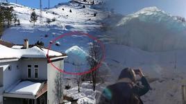 Dev buz kütlesinin altındaki sır: Yoldan geçenler durup fotoğrafını çekiyor