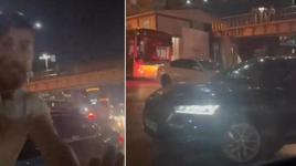 Beyoğlu'nda trafikte tartışma! Otomobile tekme ve yumruklu saldırdı