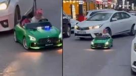 Mersin'de dehşet anları! Akülü araçlı çocuğa otomobil çarptı