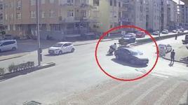 Kask böyle hayat kurtardı! Kaza yapan sürücü...