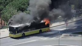 Sarıyer'de İETT otobüsünde yangın paniği!