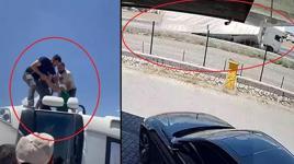 Virajı alamayan TIR devrildi, sürücüyü vatandaşlar kurtardı