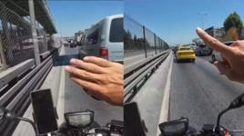 Motokuryenin ambulansa yol açma çabası kameralara yansıdı