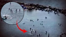 Boğulmaktan saniyelerle kurtuldu! Korku dolu anlar anbean kaydedildi