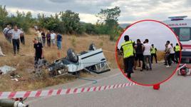 Takla atan otomobilde sürücü hayatını kaybetti, yakınları yaralıya saldırdı