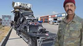 Aracına 8 teker ekleyip tanka çevirdi, trafiğe çıktığı an büyük şok yaşadı