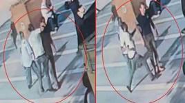 Sokak ortasında dehşet! Bıçakla geldi tek yumrukta yere serdi