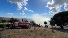 Büyükçekmece'de saman balyalarının bulunduğu ahırda çıkan yangın söndürüldü