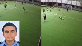 Polis memurunun halı sahada kalp krizi geçirip hayatını kaybettiği anlar kamerada