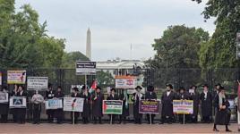 Netanyahu, Beyaz Saray önünde protesto edildi