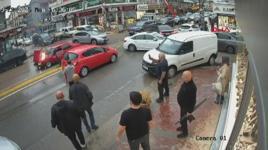 Otomobilin alev alması kamerada