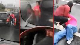 TEM'de korkunç olay! Zincirleme kazayı görüntüleyen kamyonet şoförü kadını ezdi