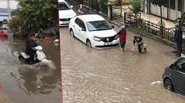 Kentte sağanak hayatı felçe çevirdi! Yollar göle döndü