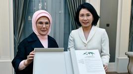 Emine Erdoğan'dan Güney Kore Devlet Başkanı'nın eşi Kim ile programlarına ilişkin videolu paylaşım