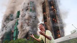 Hong Kong'da çok katlı binada korkutan yangın! Acil durum ilan edildi, mahsur kalanlar var