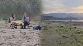 Sapanca Gölü'ndeki kuraklığa böyle dikkat çekti! ‘Suyun olduğu yerde insanlar mangal yapıyor’