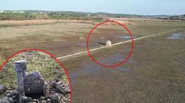 Terkos Gölü'nde su çekilince tarihi su kanalları gün yüzüne çıktı