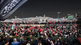 Türkiye, Filistin için ayakta! Galata Köprüsü'nde düzenlenen yürüyüş için yoğun katılım