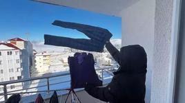 İlçede adeta hayat durdu, inanılmaz görüntüler: Hissedilen -50 derece