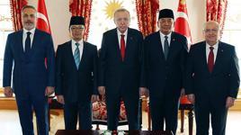 Cumhurbaşkanı Erdoğan, Endonezyalı bakanlar Sugiono ile Sjamsoeddin'i kabul etti