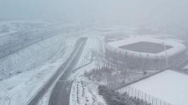 Beykoz ve Başakşehir'de kar yağışı havadan görüntülendi