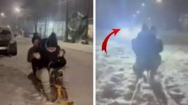 Eğlencenin sonu faciayla bitti! Kızaktan düşüp aracın altında kaldılar