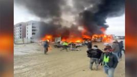 Arnavutköy'de işçi konteynerinde yangın! Çok sayıda ekip sevk edildi