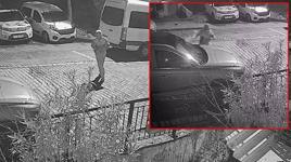 Başakşehir’de park halindeki cipe levye ile saldırdı, telefonla kaydetti