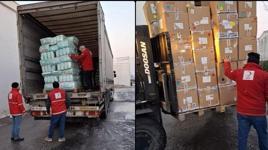 Türkiye'den Aynularab'a 11 TIR insani yardım malzemesi sevk edildi