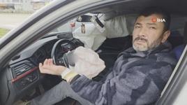 Patlayan airbag sürücünün elini yaktı! Araç içi kamerası...