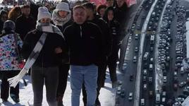 1 milyon 400 bin kişi geldi! Bölgede 5 kilometrelik araç kuyruğu var