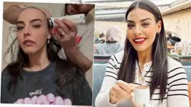 Saçını kazıtan eşinin desteği ile meme kanserini yendi