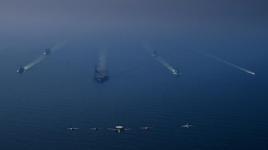 İran ile görüşme sonrası güç gösterisi! ABD'nin dev filosu Umman'da