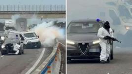 Para taşıyan zırhlı aracı havaya uçurdular