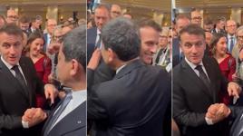 Macron ile terör örgütü SDG/YPG elebaşı Abdi kucaklaştı