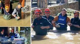 Antalya'da çay taştı, site sular altında kaldı