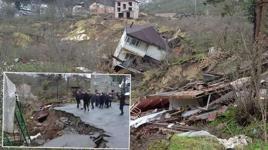 Ordu'da heyelan: Evler yıkıldı, yol çöktü! Bölgeye giriş-çıkış kapandı