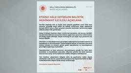 MSB: Hava sahamıza yönelen İran balistik füzesi imha edildi