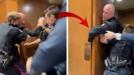 'Kimse İsrail için savaşmak istemiyor' diyen emekli askerin kolunu kırdılar! ABD'de İran savaşını protesto eden deniz piyadesine sert müdahale