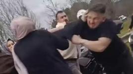 Ümraniye'de trafikte tekmeli yumruklu yol kavgası kamerada