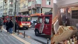 İnşaatta beton döküldüğü anda yan binanın duvarı çöktü