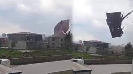 Burası Amerika değil Türkiye! Şiddetli fırtına evin çatısını uçurdu