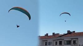 Gökyüzünde gülümseten anlar... Paraşütçüye böyle seslendi