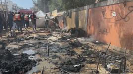 İsrail ordusu, Gazze'de yerinden edilen Filistinlilerin sığındıkları çadır kampı hedef aldı