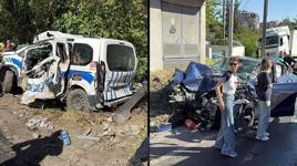 İzmir Bornova'da freni arızalanan TIR 9 araca çarptı