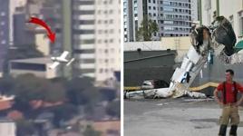 3 katlı apartmana uçak çarptı! Akılalmaz kaza anları kamerada: Ölüler var