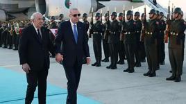 Cumhurbaşkanı Erdoğan, Cezayir Cumhurbaşkanı Tebbun'u resmi törenle karşıladı
